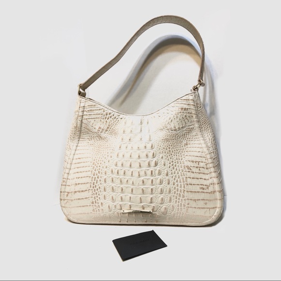 Brahmin Handbags - Brahmin Large Ivory Leather Hobo Bag